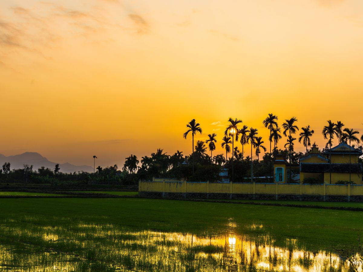sunset in cam kim village